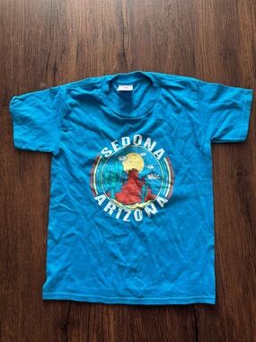 Delta Teal Blue Youth T-Shirt with Sedona Arizona Logo Accent - J